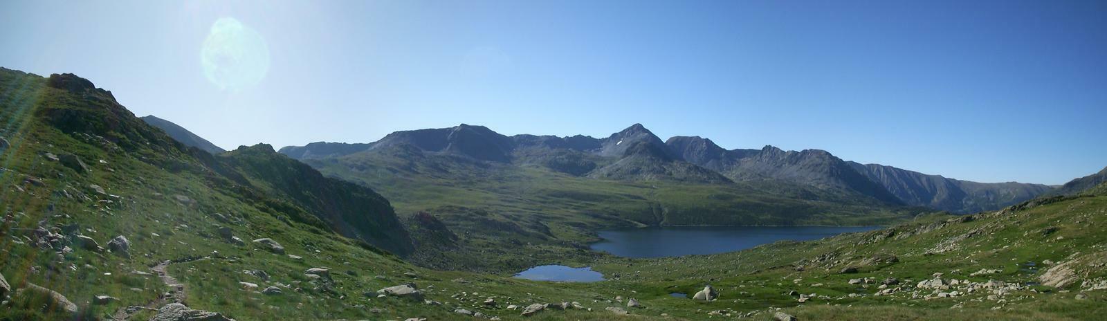 Blick zurck auf den Etang de Lanoux