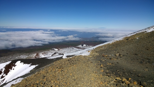 La Palma am Horizont, die weien Huser gehren zu Santiago