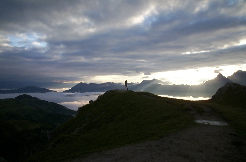 Wandererin ber dem Nebelmeer